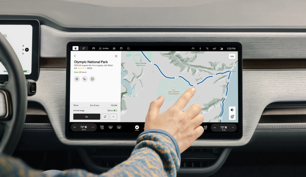 Rivian R1T infotainment center